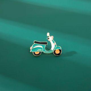 Motorcycle Alloy Brooch Green - One Size