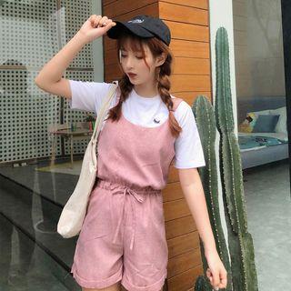 Set: Plain Jumper Pants + Short-sleeve T-shirt
