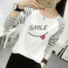 Smiley Face Print Long Sleeve T-shirt