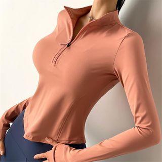 Quick-dry Half-zipper Sports T-shirt