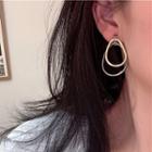Layered Alloy Hoop Dangle Earring 1 Pair - S925 Silver - Gold - One Size