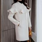 Ruffle Trim Snap-button Coat