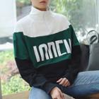 Color Block High-neck Pullover