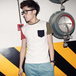 Short-sleeve Color-block T-shirt