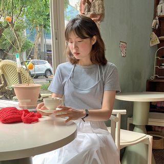 Top-overlay Rib T-shirt