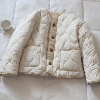 Fleece-lined Quilted Jacket Off-white - One Size