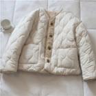 Fleece-lined Quilted Jacket Off-white - One Size
