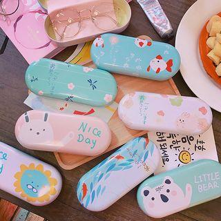 Cartoon Print Iron Eyeglasses Case