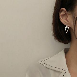 Silver Triangle Earring 1 Pair - Earring - Geometric - Triangle - One Size