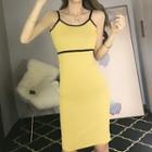 Spaghetti Strap Contrast Trim Sheath Dress