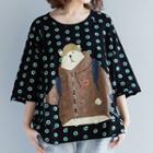 Animal Dotted 3/4-sleeve T-shirt