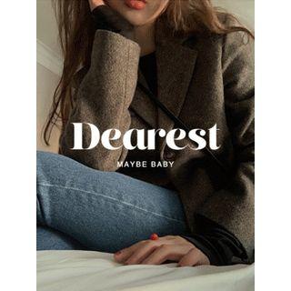 Single-breasted Woolen Jacket One Size