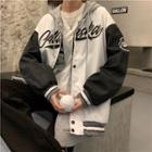 Two-tone Letter Embroidered Jacket