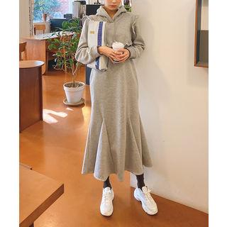 Hooded Frill-trim Dress
