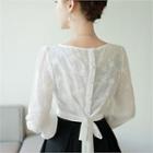 Ballon-sleeve Lace Blouse