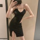 Strappy Plain Mini Dress