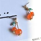 Cherry Dangle Earring 1 Pair - S925 Silver - One Size