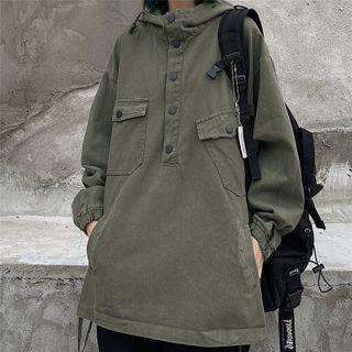 Plain Placket Hoodie