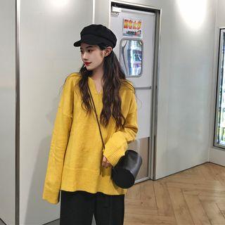 V-neck Loose Fit Knit Top