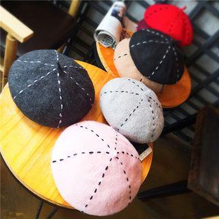Contrast Stitching Beret