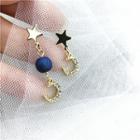 Non-matching Moon & Star Dangle Earring 1 Pair - Stud Earrigns - One Size
