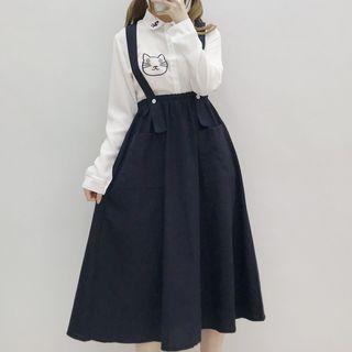 Strap Midi Skirt Blue - One Size