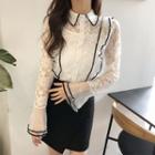 Lace Sheer Blouse White - One Size