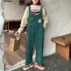 Pattern Loose-fit Sweater / Corduroy Bear Embroidered Jumper Pants
