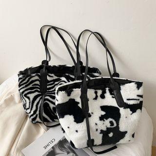 Patterned Fluffy Tote Bag