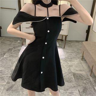 Strappy Off-shoulder Slim-fit Dress