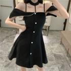Strappy Off-shoulder Slim-fit Dress