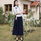 Plain Culottes Dark Blue - One Size
