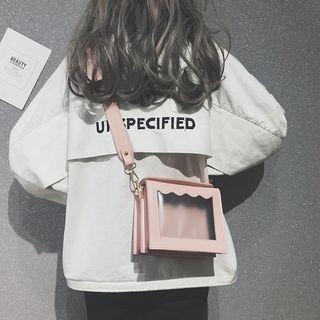 Transparent Faux Leather Crossbody Bag