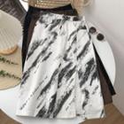 High-waist Slit Print Midi Skirt