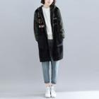 Hooded Zip Patched Parka Black - One Size