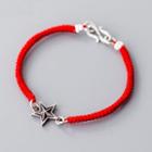 925 Sterling Silver Star Red String Bracelet As Shown In Figure - One Size