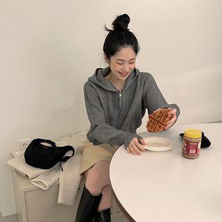 Two-way Zip Knit Hoodie