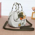 Pumpkin Applique Canvas Crossbody Bag Khaki - One Size