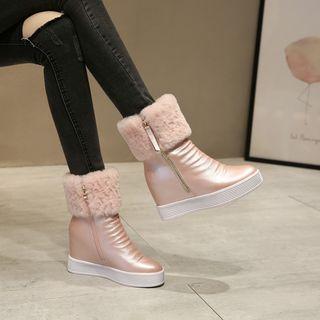 Hidden Wedge Side Zip Short Boots