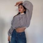 Drawcord-hem Fleece-lined Cropped Hoodie