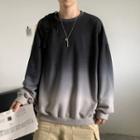 Long Sleeve Round Neck Gradient Sweatshirt