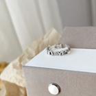 Lettering Sterling Silver Open Ring 1pc - Silver - One Size