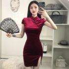 Short-sleeve Side-slit Qipao