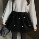 Corduroy A-line Skirt Black - One Size