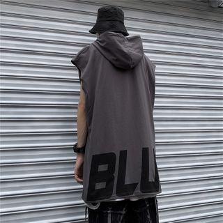 Couple Matching Sleeveless Lettering Hoodie