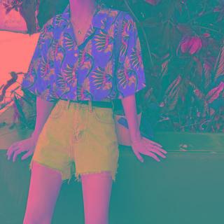 Short-sleeve Loose-fit Hawaiian Print Shirt
