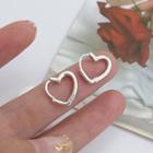 Heart Ear Stud 1 Pair - S925 Silver - One Size