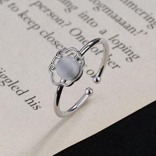 Cat Eye Stone Ring White - One Size