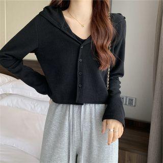 Hooded Cardigan / Knit Camisole Top