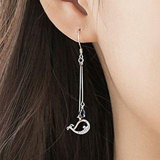 Whale Sterling Silver Dangle Earring 1 Pair - Earring - Silver - One Size